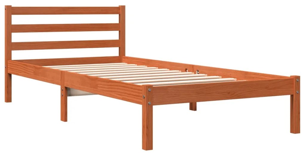 Cama sem colchão 90x200 cm pinho maciço castanho-mel
