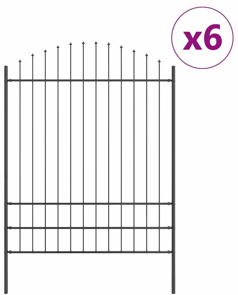 Cerca de Jardim com Topo Arqueado Cinza, 10,2x2 m, em Aço.