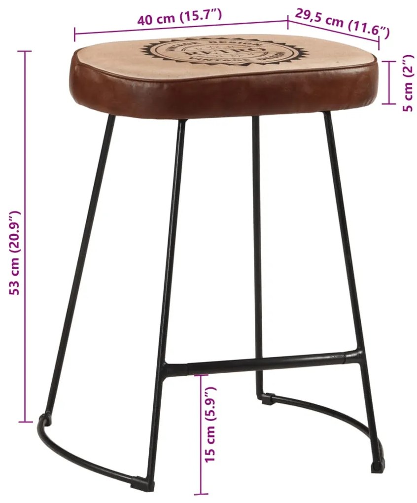 Bancos de bar 2 pcs 40x29,5x53 cm castanho-escuro
