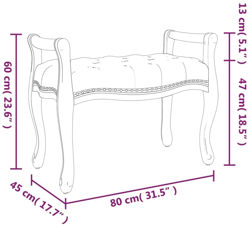 Banco 80x45x60 cm veludo cinzento-escuro