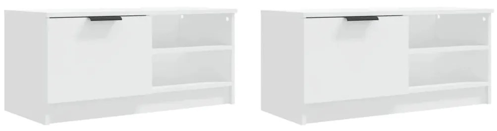 Móveis para TV 2 pcs 80x35x36,5 cm madeira processada branco