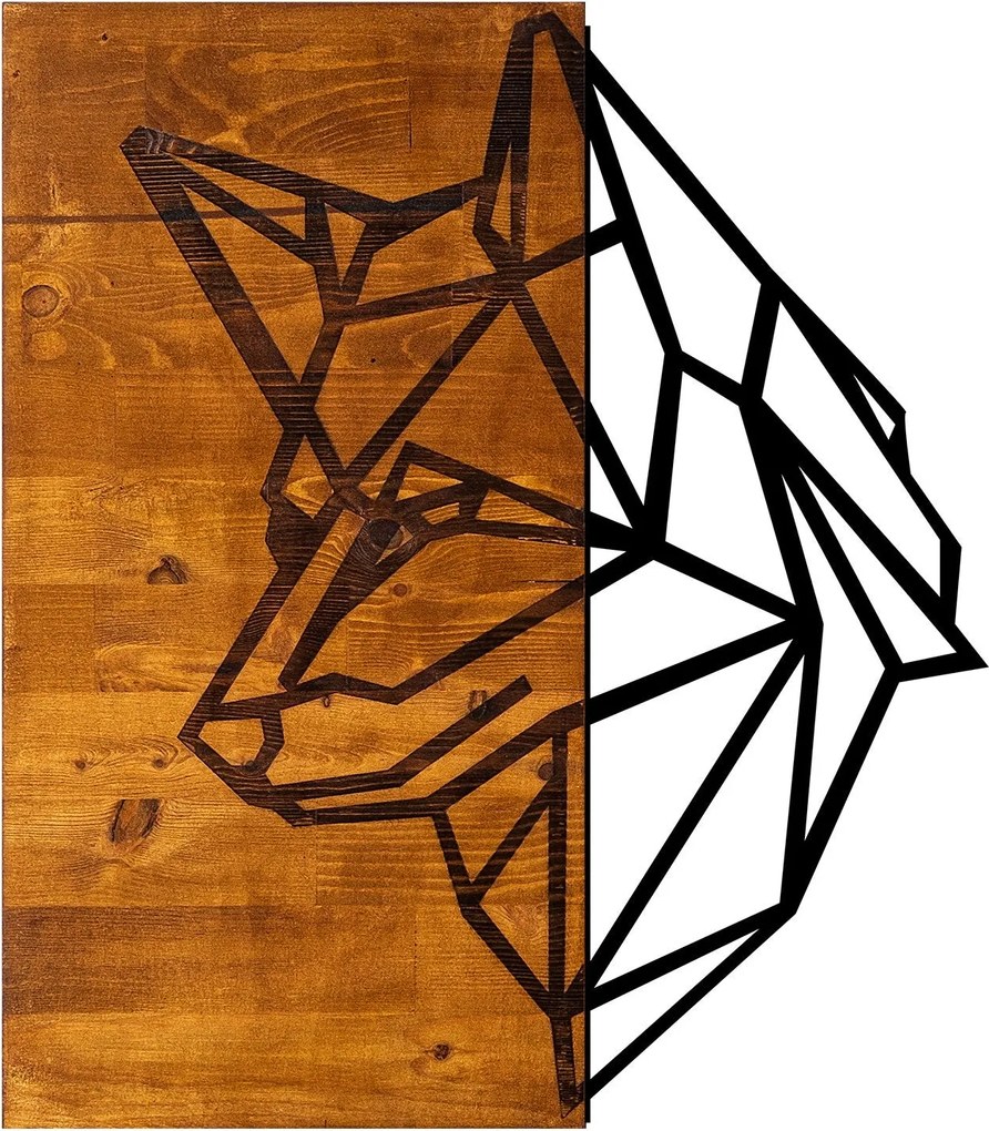 Acessório Decorativo de Parede Kurt – Nogueira e Preto – 50 x 58 cm