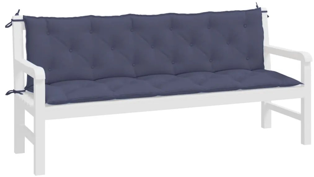 Almofadões banco jardim 2 pcs 180x50x7cm oxford azul-marinho