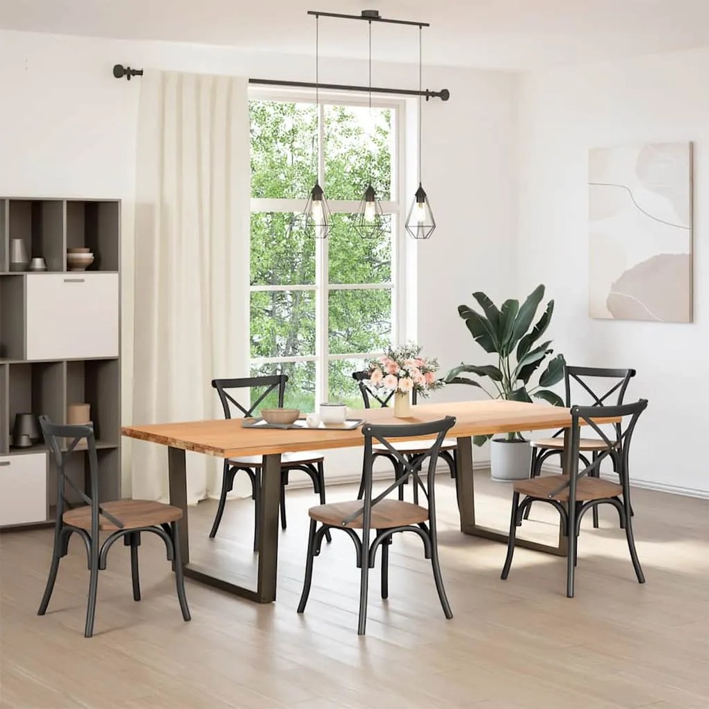Pés para mesa de jantar em formato de V, 2 peças, aço natural, 100x(72