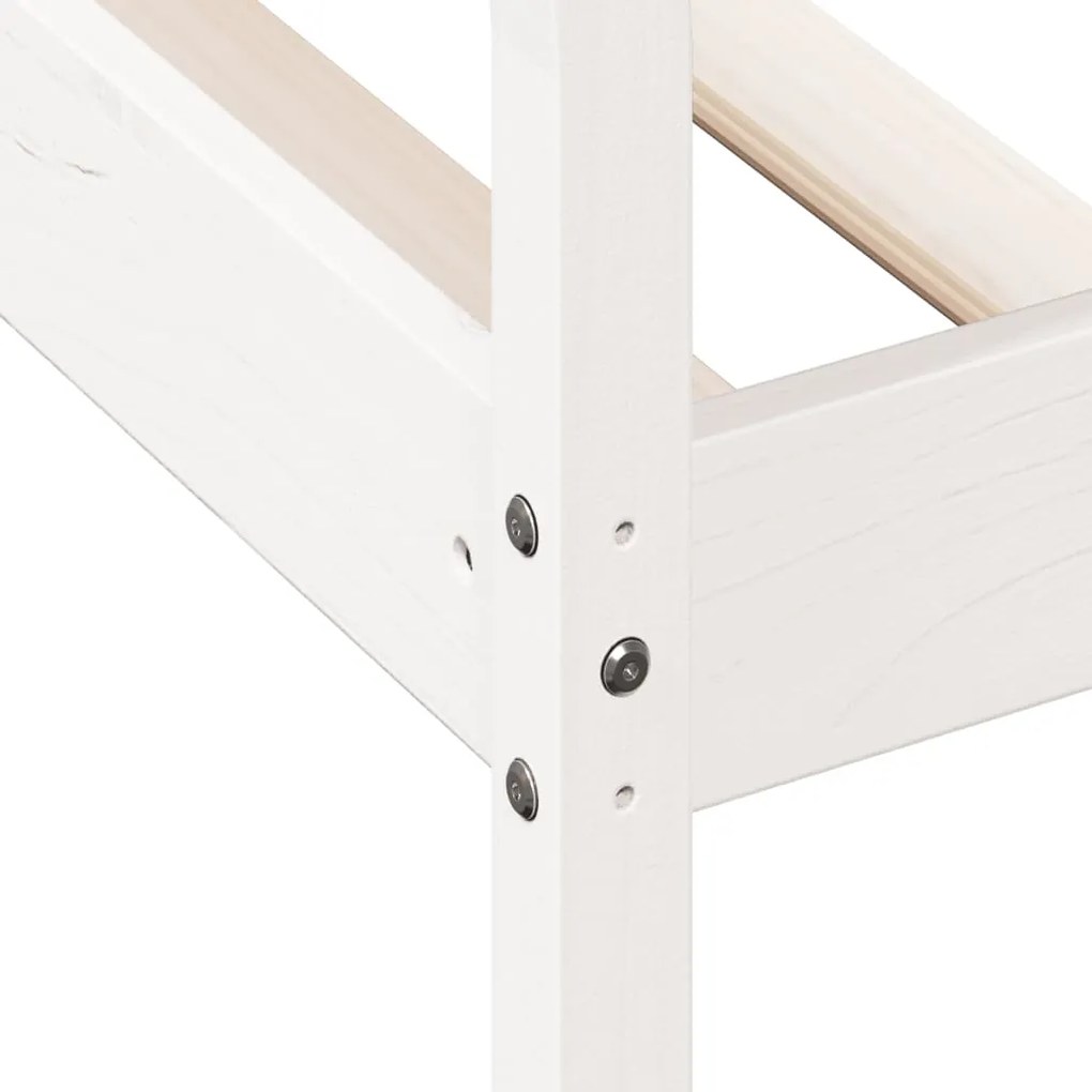Cama dia sem colchão branco 100x200 cm pinho de madeira maciça