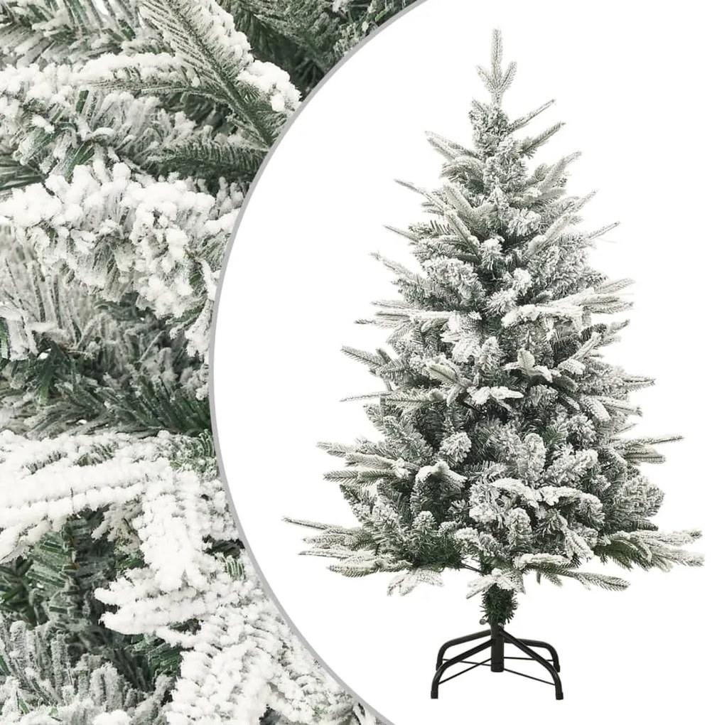 328492 vidaXL Árvore de Natal artificial com neve 120 cm PVC & PE verde