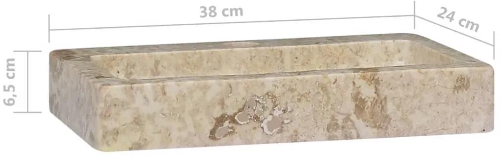 Lavatório 38x24x6,5 cm mármore cor creme