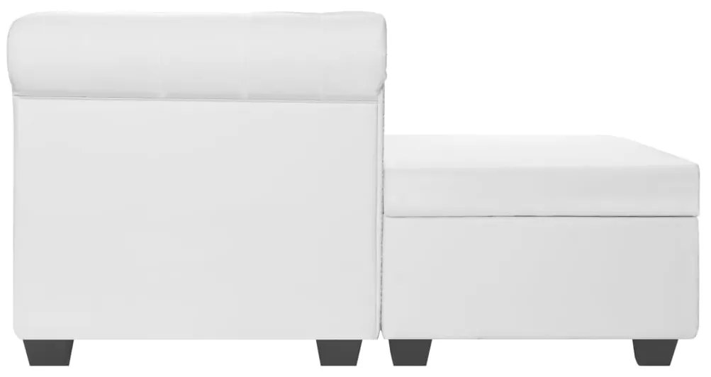Sofá Chesterfield em forma de L couro artificial branco