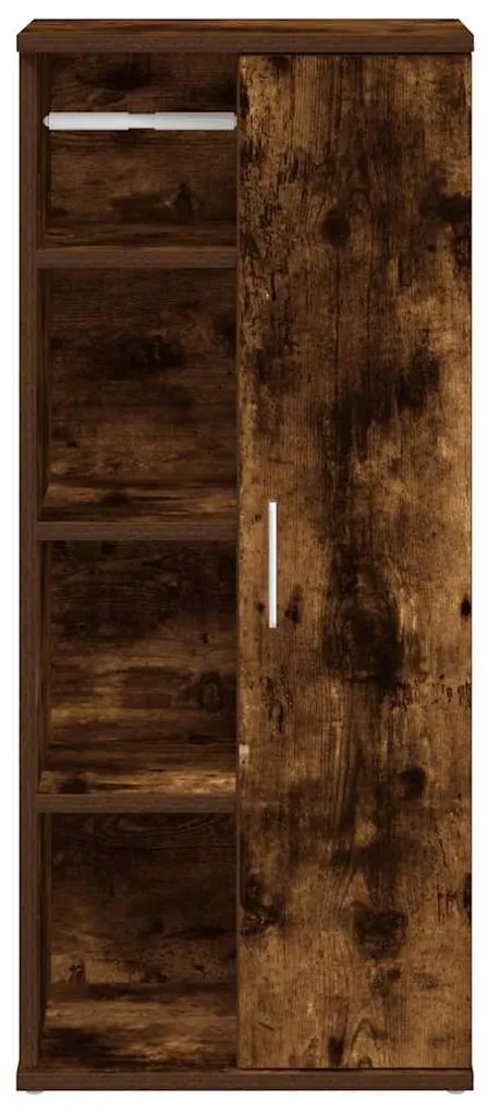 Móvel p/casa banho c/suporte rolos 39x22x90 cm carvalho fumado