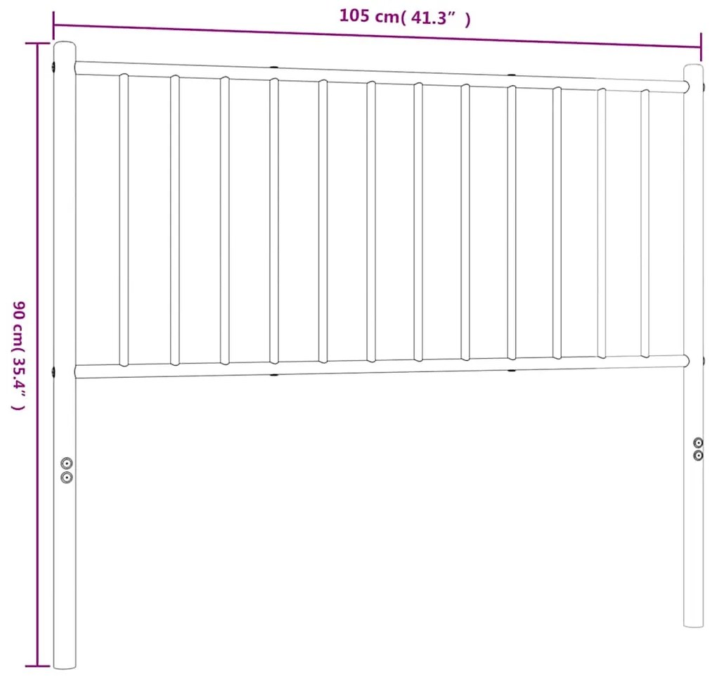 Cabeceira de cama 100 cm metal preto