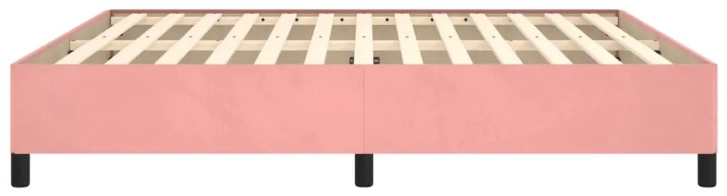 Estrutura de cama 180x200 cm veludo rosa