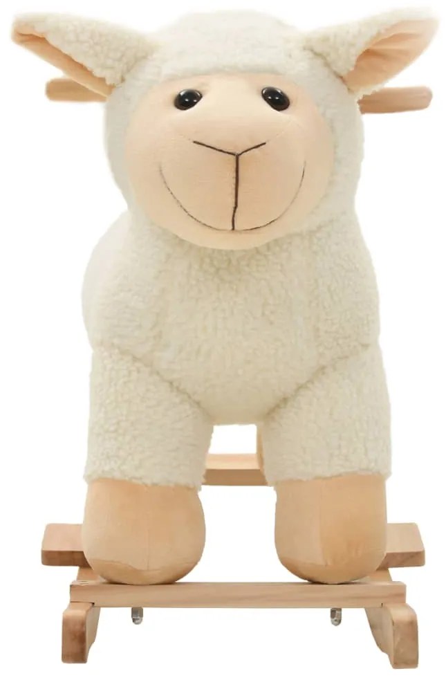 Animal de baloiçar ovelha em pelúcia 78x34x58 cm branco