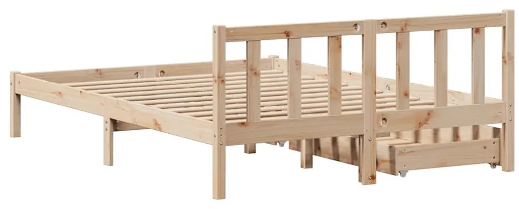 Cama sem colchão 140x200 cm madeira de pinho maciça