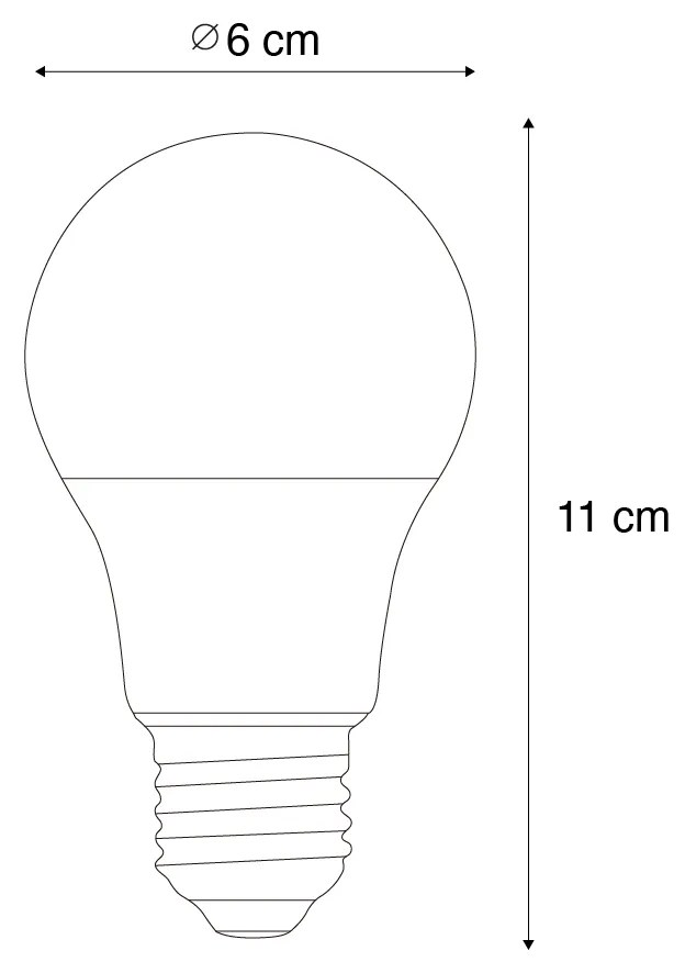 Lâmpada LED inteligente E27 regulável A60 9W 806 lm 2700K-6500K