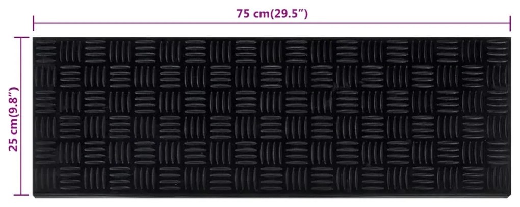 Tapetes para degraus de escada 10 pcs 25x75 cm borracha
