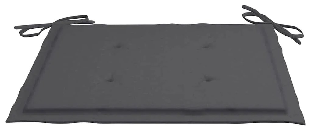 3 pcs conj. jantar dobrável exterior c/ almofadão teca maciça