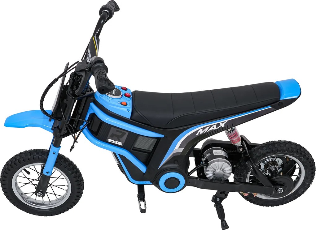 Mota eletrica bateria 350W para Crianças RZ56 MAX Rodas Ar, Couro ecológico Azul