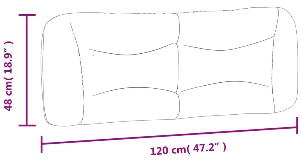 Almofadão de cabeceira 120 cm couro artificial castanho