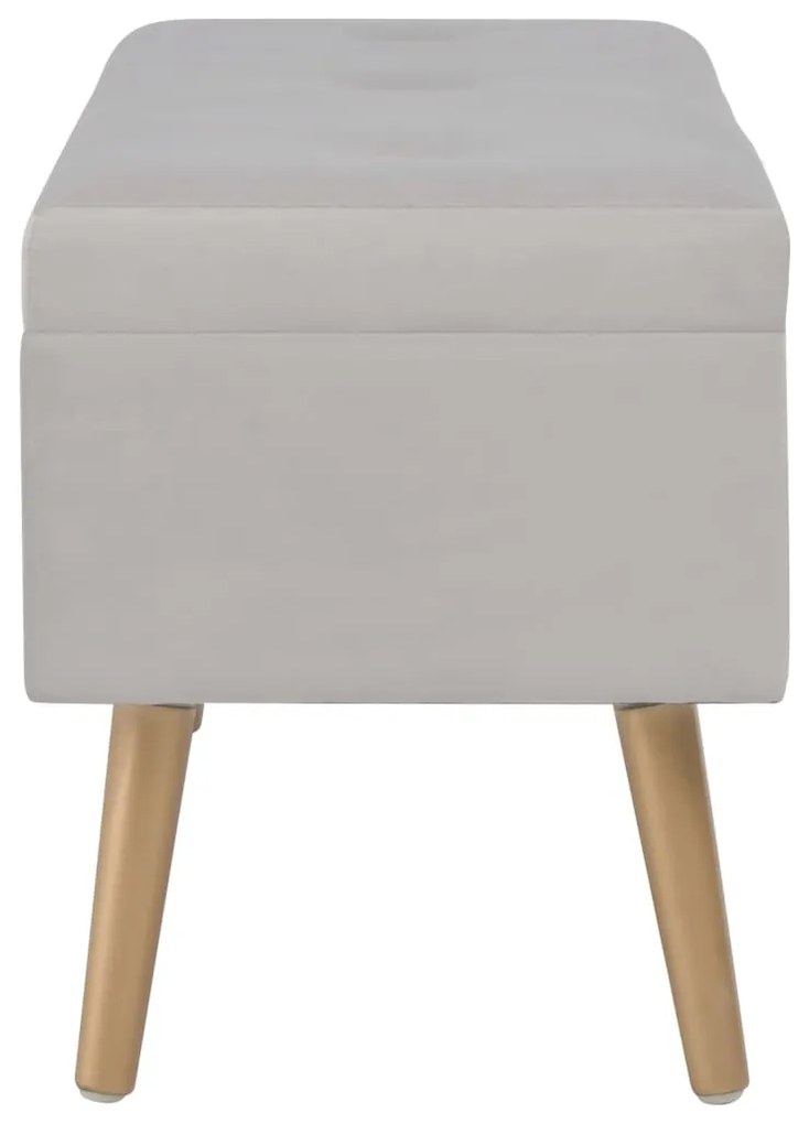 Banco com compartimento de arrumação 80 cm veludo cinzento