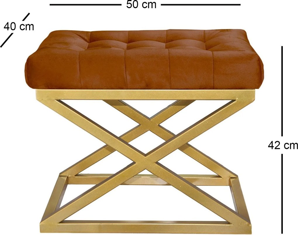 Pouffe Capraz – Gold Terracota – 50x42x40 cm