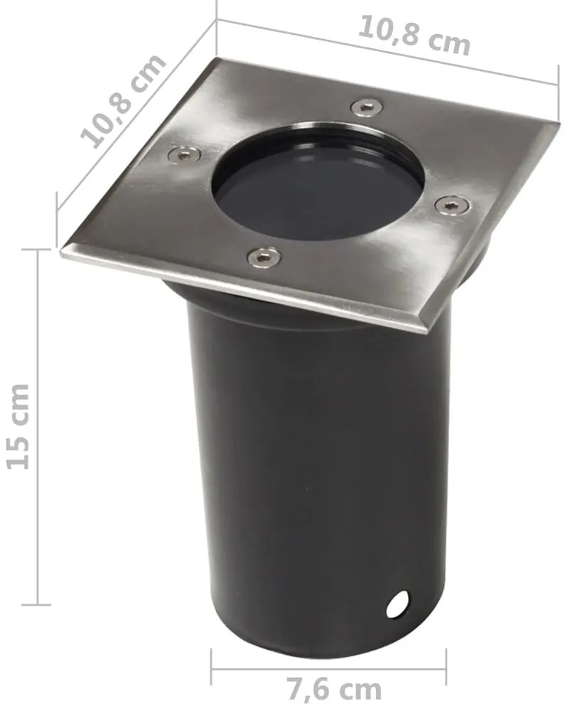 Iluminação para chão de exterior 12 pcs quadrado