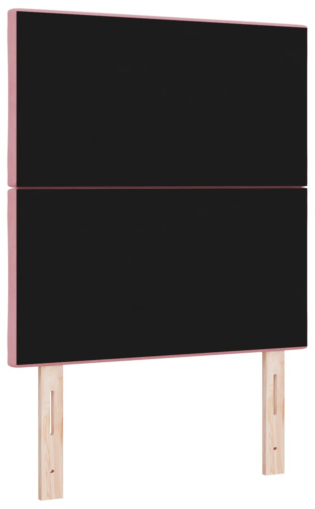 Cabeceira de Veludo Rosa da vidaXL com Padrão de Diamante - 80 cm, Cab