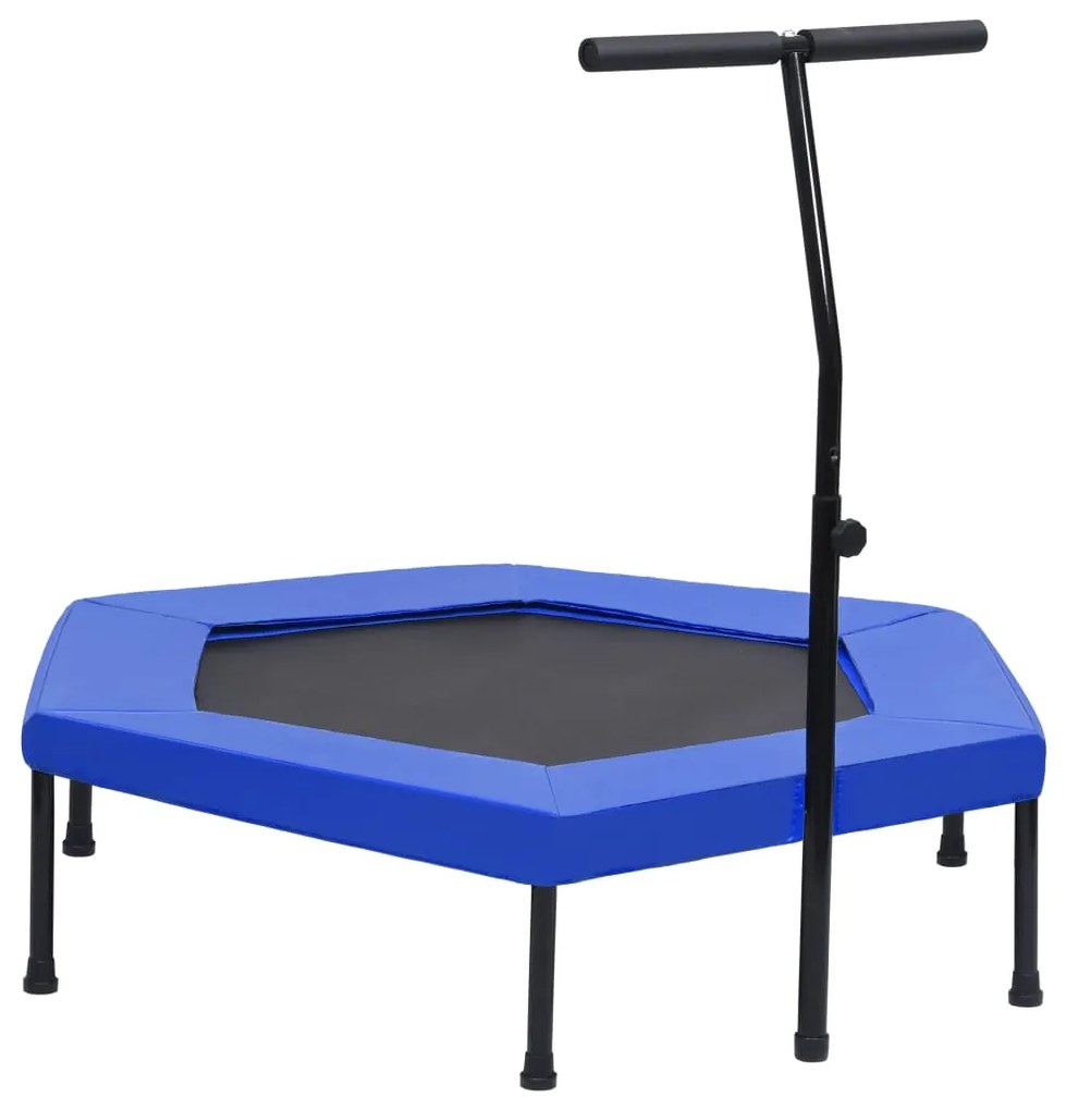 92491 vidaXL Trampolim com pega e almofada de segurança hexagonal 122 cm