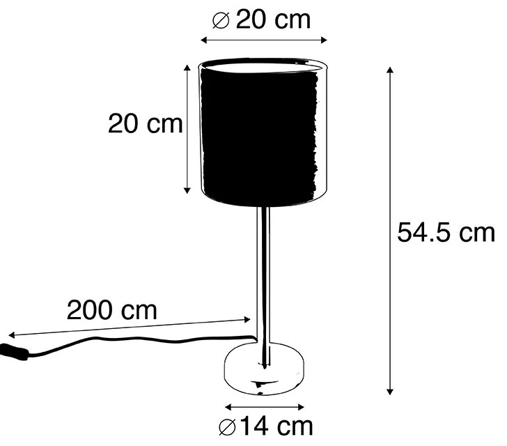 Candeeiro de mesa em latão com cúpula amarela 20 cm - Simplo Moderno,Art Deco,Rústico ,Clássico / Antigo