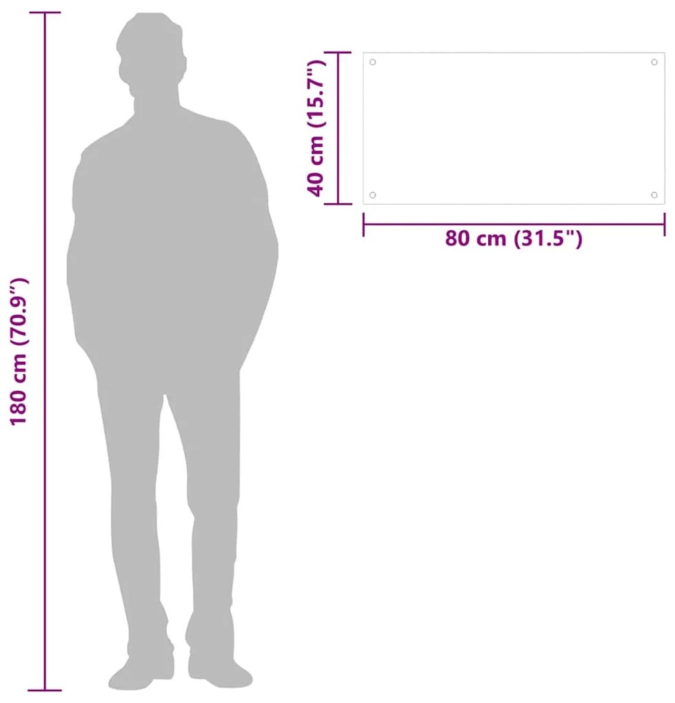 Painéis anti-salpicos de cozinha 2 pcs 80x40 cm vidro temperado