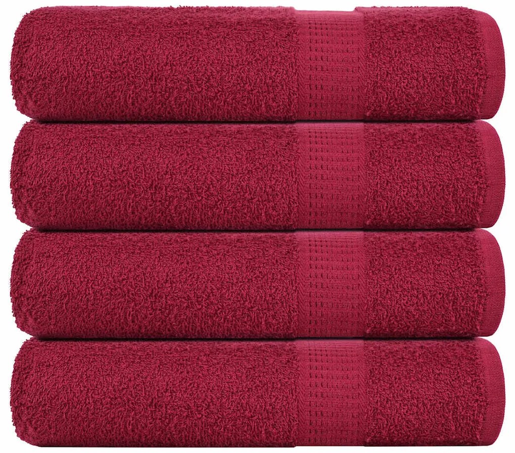 vidaXL Toalhas de banho 4 pcs 70x140 cm 360 gsm 100% algodão bordéus