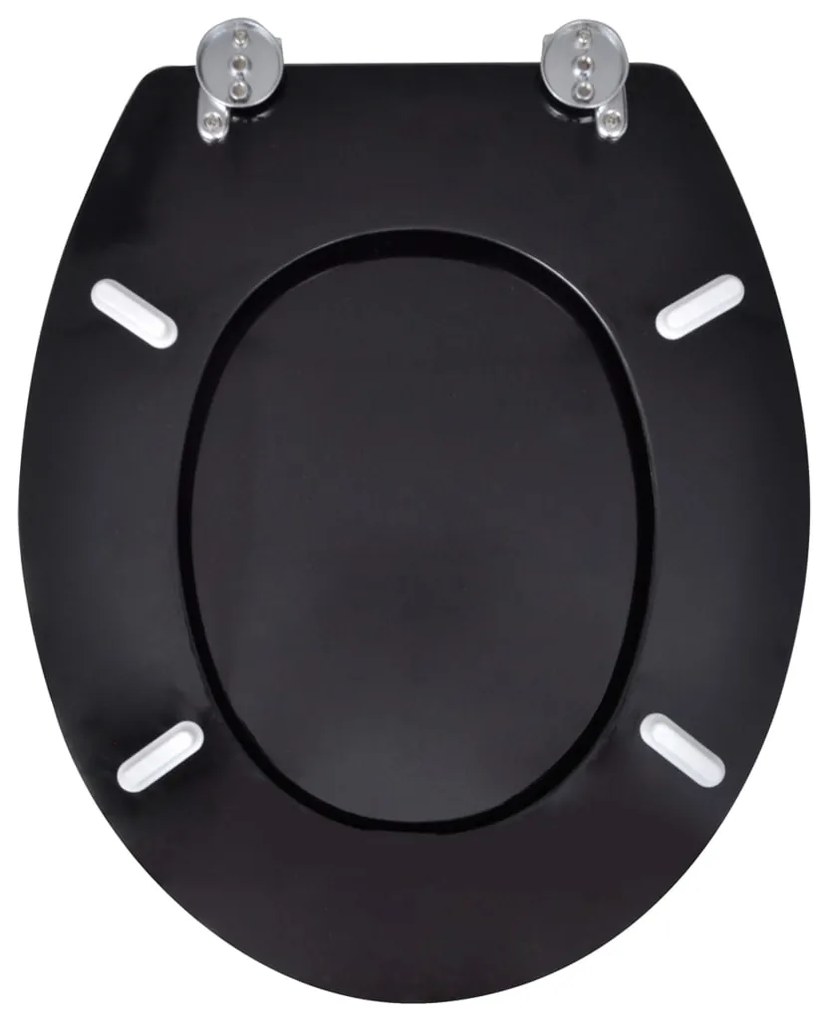 Assento de sanita com tampa design simples MDF preto
