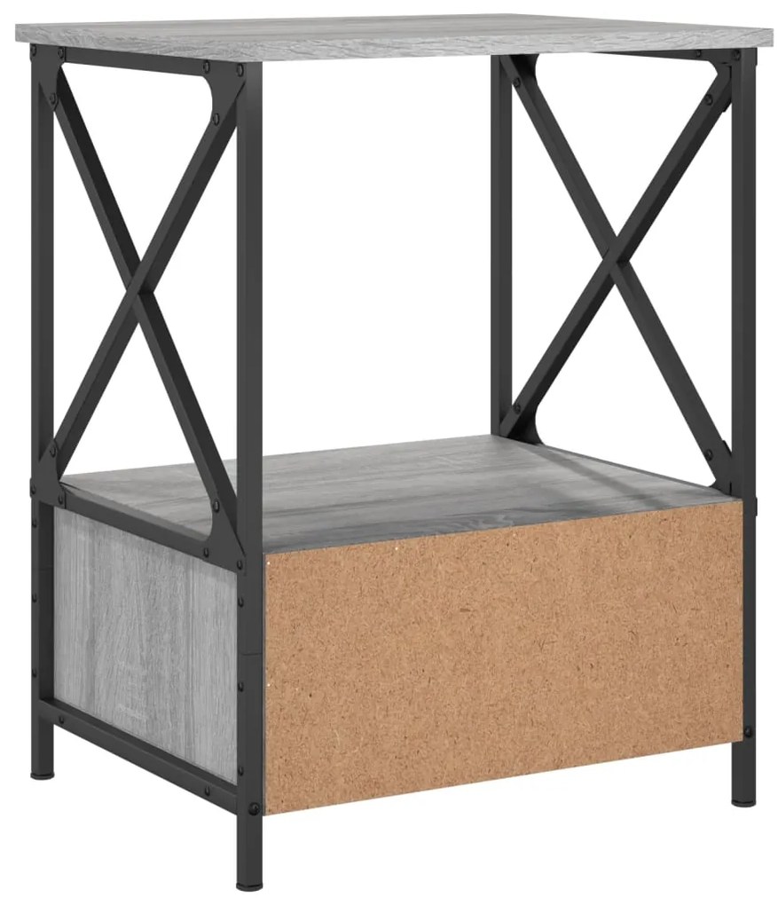 Mesas de cabeceira 2pcs derivados de madeira cinza sonoma