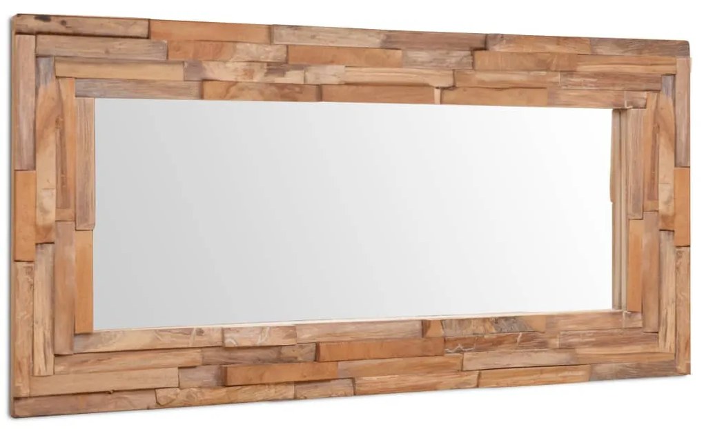 Espelho decorativo em teca 120x60 cm retangular