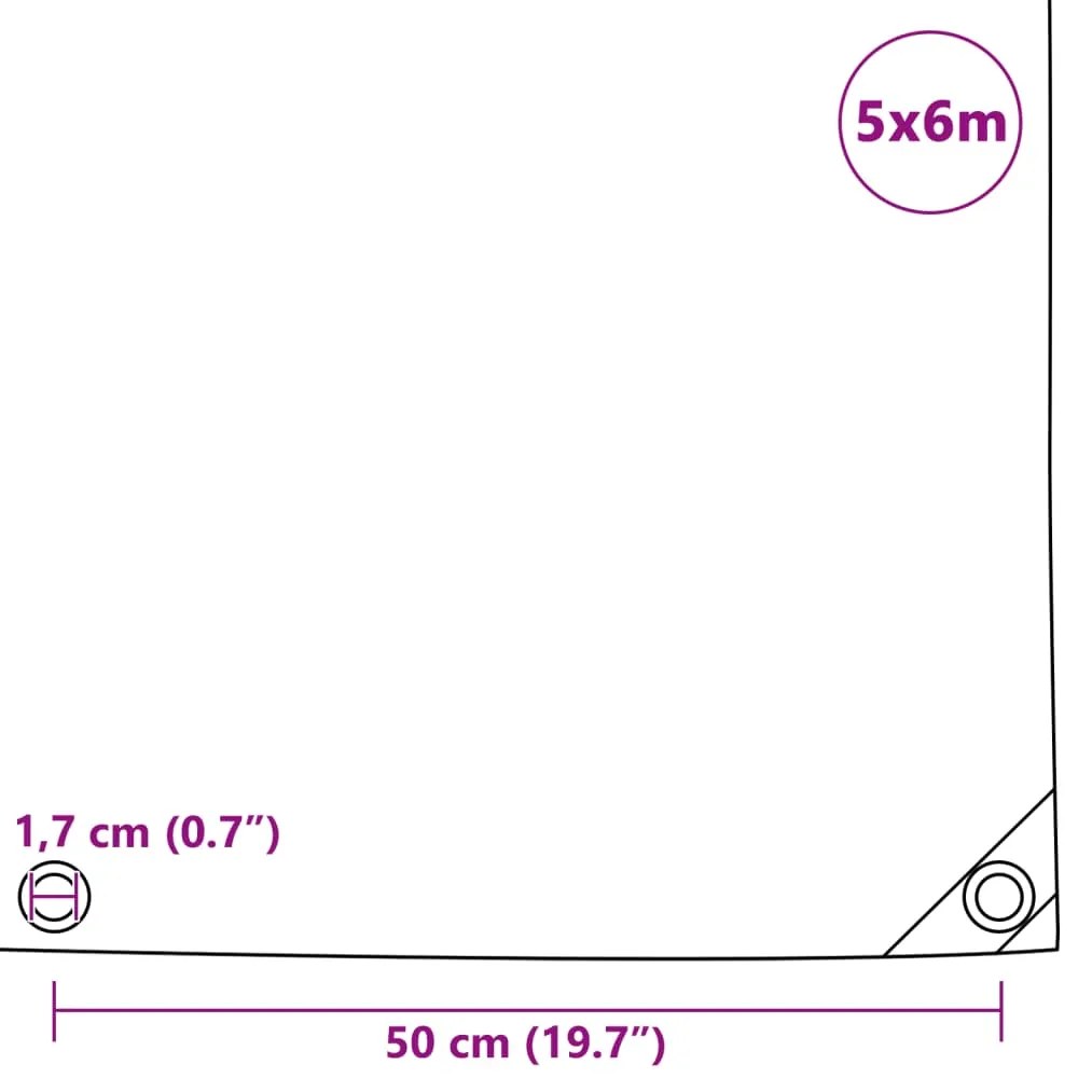 Lona 650 g/m² 5x6 m branco