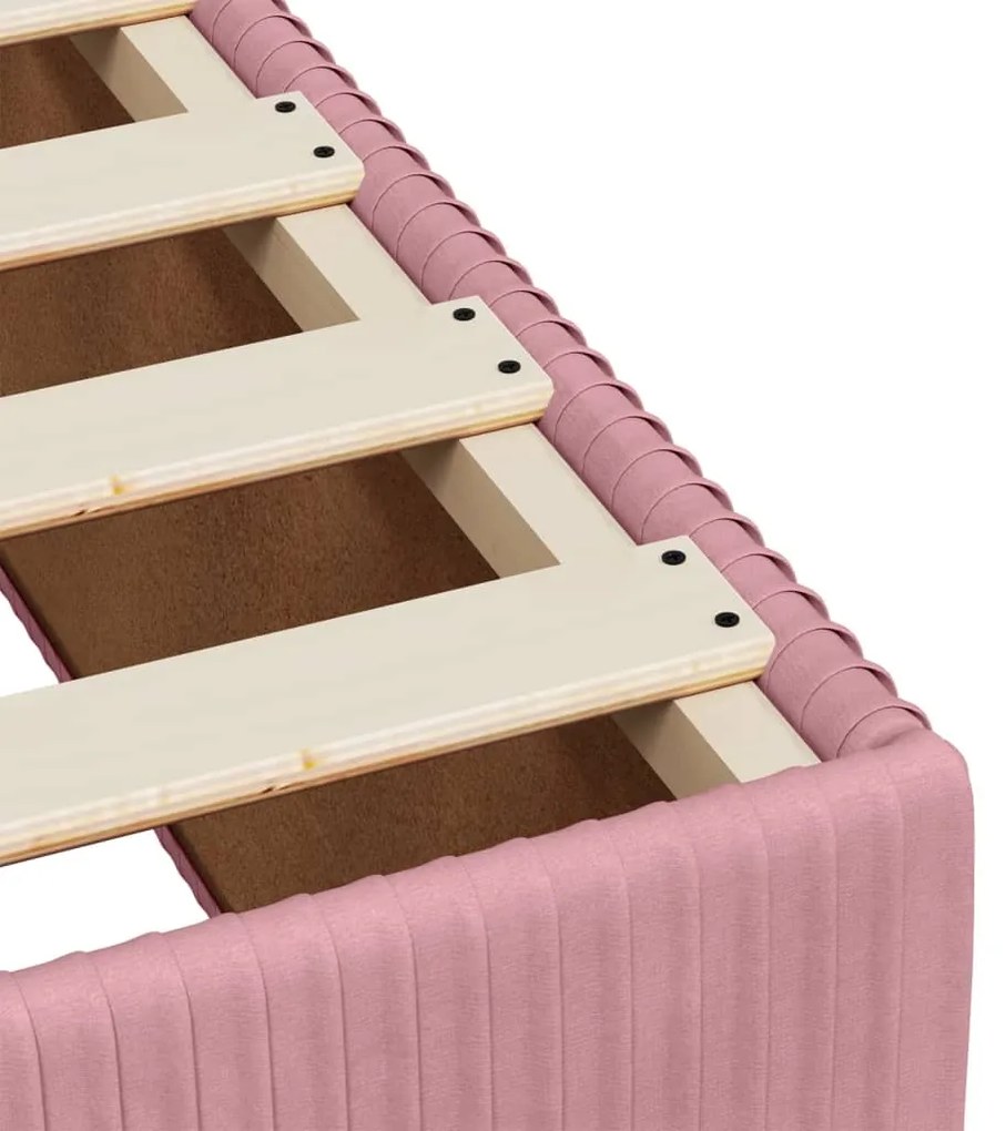 Cama boxspring com colchão 120x200 cm veludo rosa