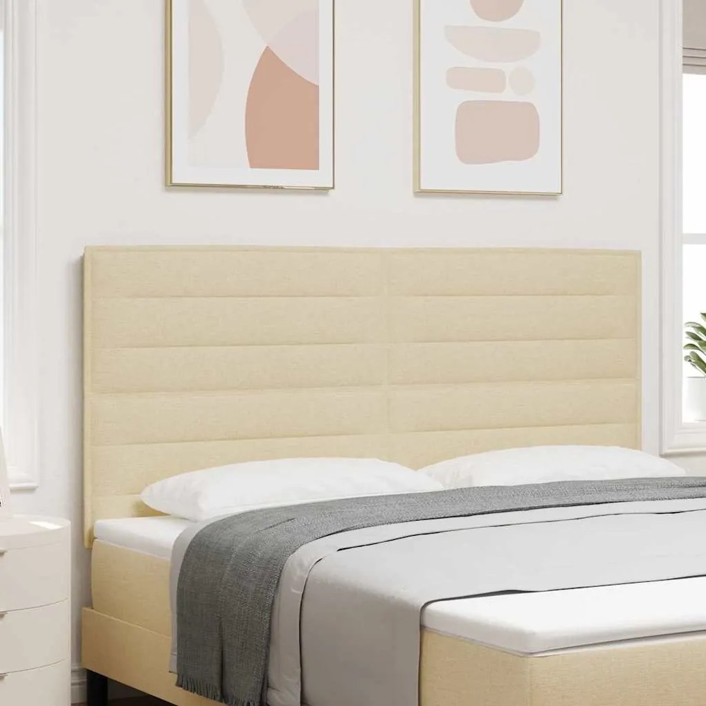 vidaXL Cabeceira Altura Ajustável com cabeceira Creme 180 cm tecido
