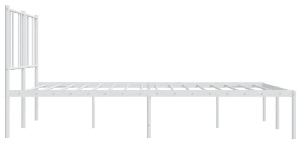 Estrutura de cama com cabeceira 193x203 cm metal branco