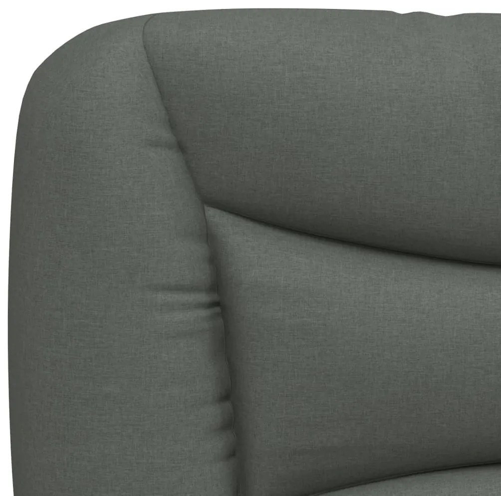 Cama com colchão 140x190 cm tecido cinzento-escuro