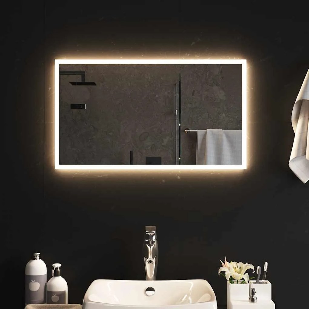 vidaXL Espelho de casa de banho com luzes LED 70x40 cm