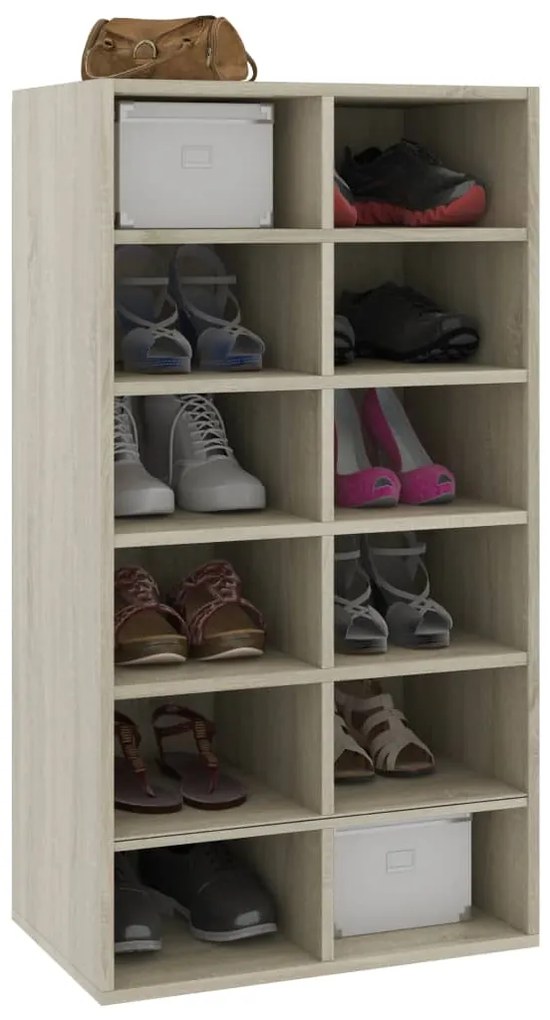 Sapateira 54x34x100,5 cm derivados de madeira cor carvalho