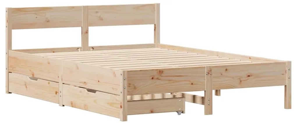 Cama sem colchão 150x200 cm madeira de pinho maciça