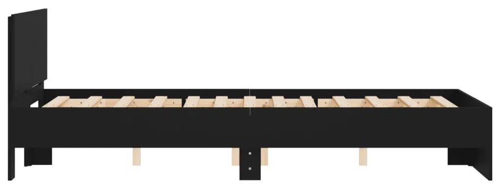 Estrutura de cama com cabeceira 135x190 cm preto