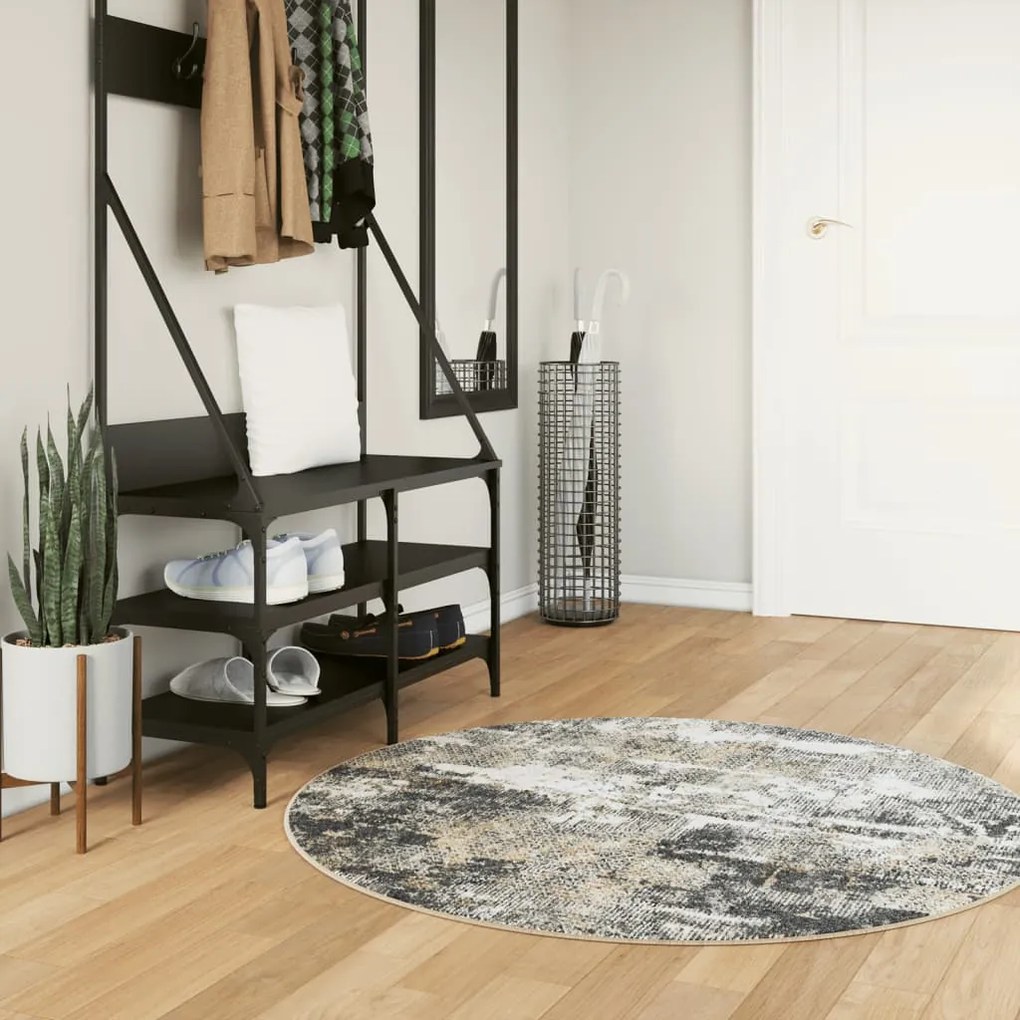 vidaXL Tapete lavável antiderrapante Ø 120 cm multicor
