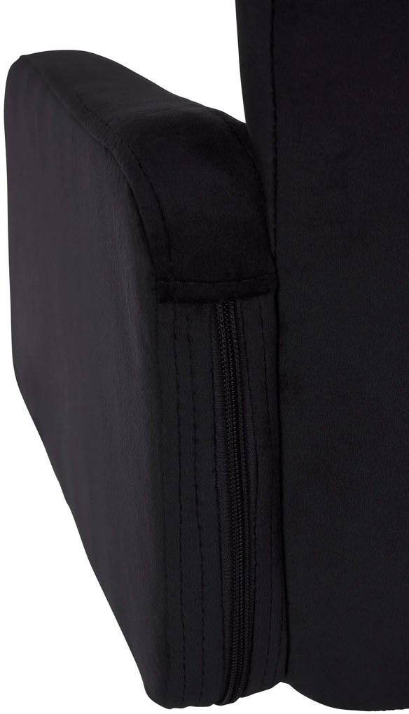 Banco de bar Los Angeles em veludo com estrutura preta 93-113 x 60 x 56 cm Preto
