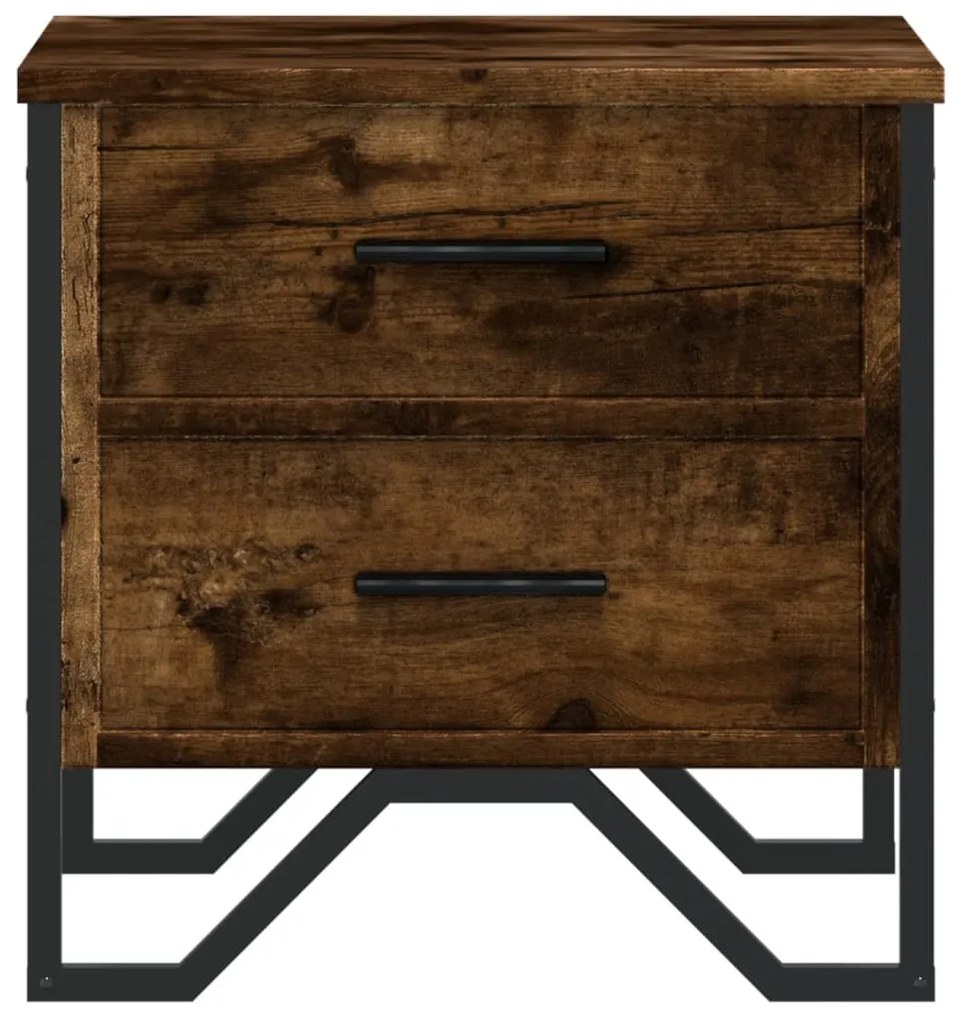 Mesa cabeceira 2pcs 40x41x40cm derivado madeira carvalho fumado