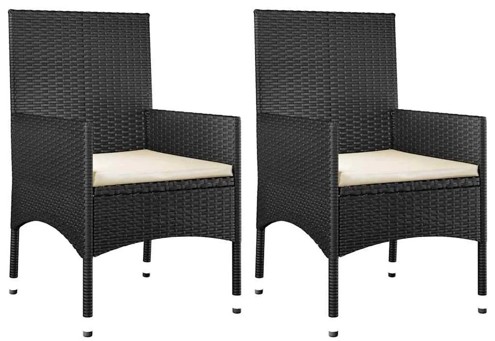4 pcs conjunto lounge de jardim c/ almofadões vime PE preto