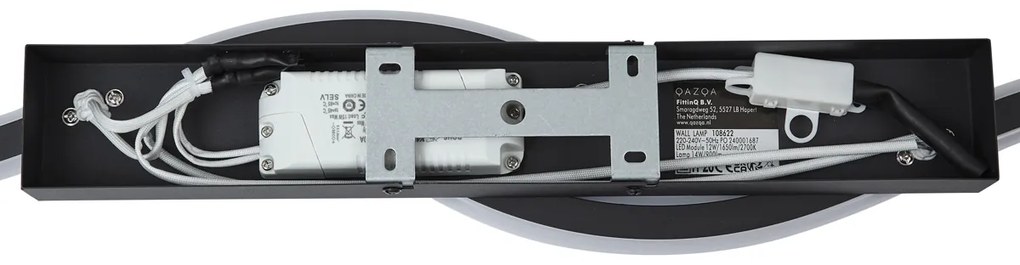 Candeeiro de parede de design preto regulável em 3 níveis 2-Light - Bummy