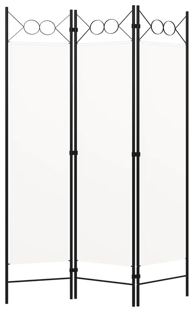 vidaXL Divisória de quarto com 3 painéis 120x180 cm branco