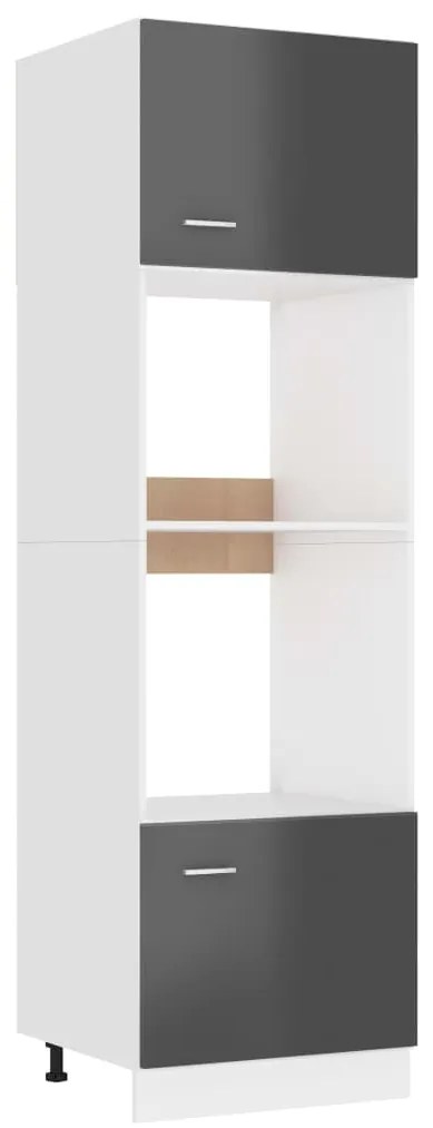 vidaXL Armário para micro-ondas “Lyon” 60x57x207 cm cinza