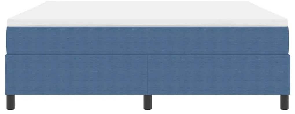 Cama Box com Colchão Azul, Super King, em Tecido Corduroy